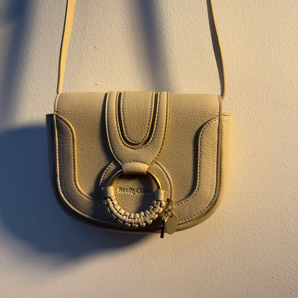 See By Chloe Cream Crossbody Bag with Gold Hardware